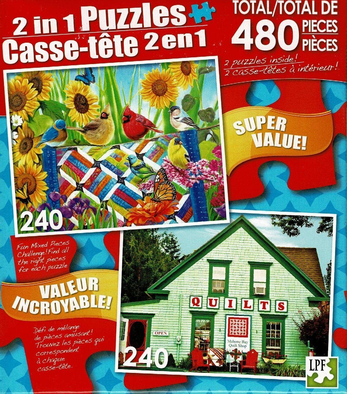The Quilting Bee/Colorful Quilt Shop, Mahone Bay, Nova Scotia - Total 480 Puzzle