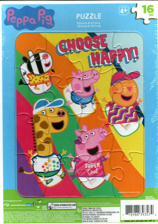 Peppa Pig Choose Happy - 16 Pieces Jigsaw Puzzle