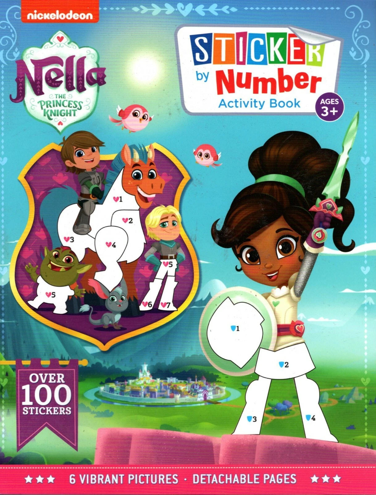 Nella & Barbie - Sticker by Number Activity Book Over 100+ 125 (Set of 2 Books)