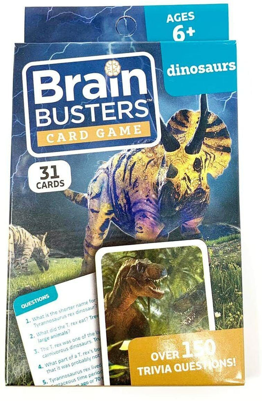 Brain Busters Card Game (Dinosaurs) with Over 150 Trivia Questions Educational