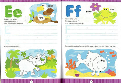 Kindergarten Educational Workbooks With Sticker Sheet - Set of 4 Books - v3