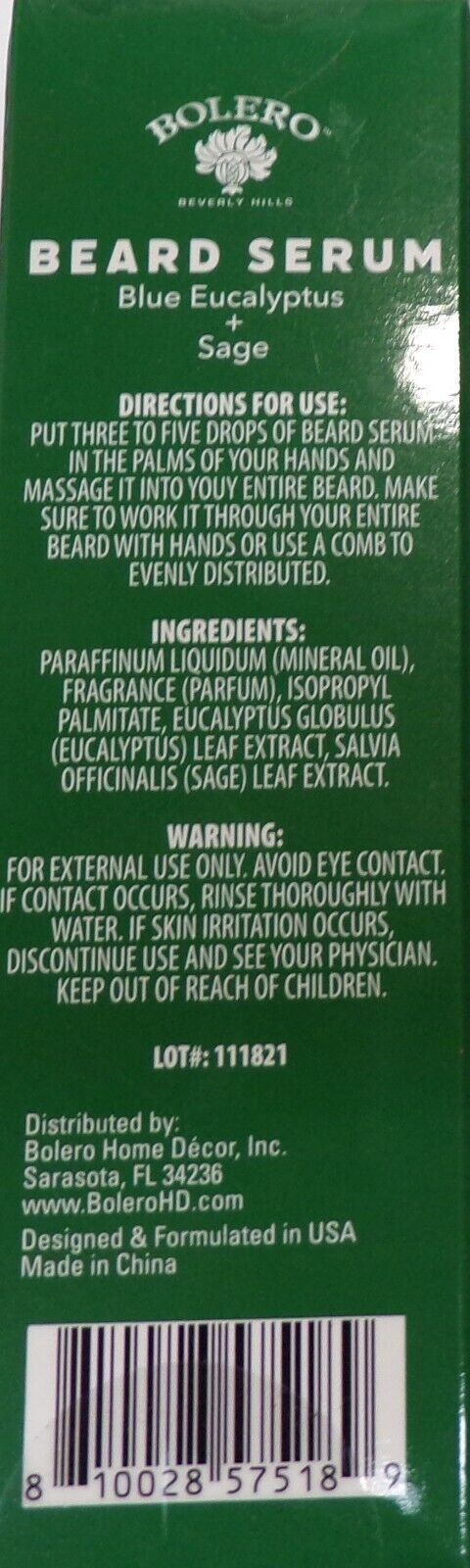 Men`s Refresh Beard Serum - Blue Eucalyptus & Saga 0.5fl oz (14.7ml)