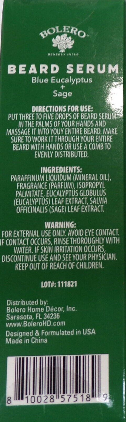 Men`s Refresh Beard Serum - Blue Eucalyptus & Saga 0.5fl oz (14.7ml)