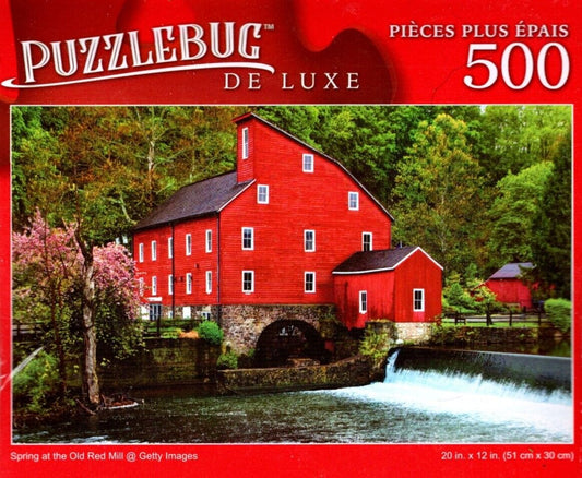 Spring at The Old Red Mill - 500 Pieces Deluxe Jigsaw Puzzle