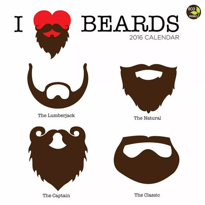 2016 I HEART BEARDS Wall Calendar