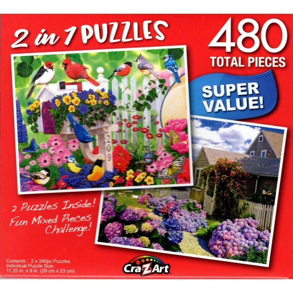 Weekly Garden Gathering / Cape Cod Summer Day - Total 480 Piece 2 in 1 Puzzles
