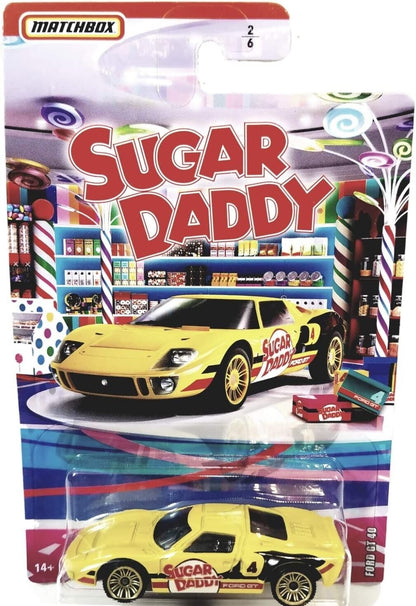 Matchbox Limited Candy Series Yellow Sugar Daddy Ford GT-40 1/64 S Scale Car