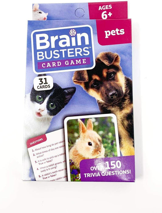 Brain Busters Card Game (Pets) with Over 150 Trivia Questions Educational Flash