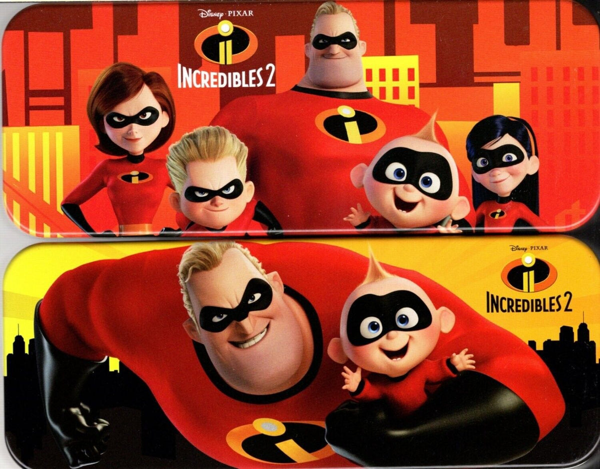 Disney Pixar Incredible - Metal Tin Case Pencil Box Storage