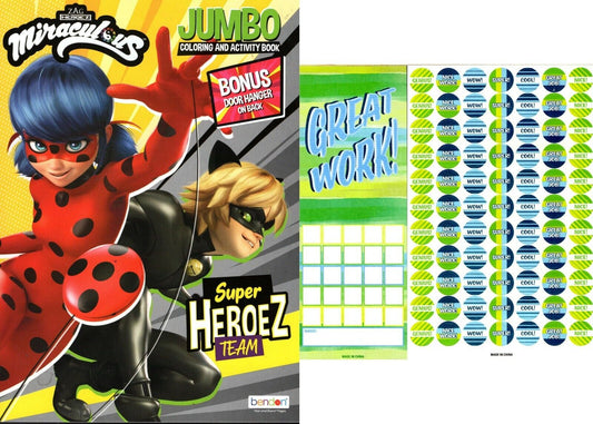 Miraculous - Super Heroes Team - Jumbo Coloring & Activity Book + Award Stickers