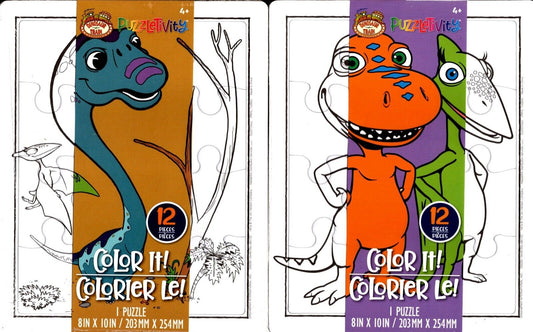 PBS Kids Dinosaur Train - 12 Pieces Coloring Puzzle (Color it) - (Set of 2) v3