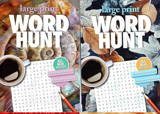 Large Print Word Hunt - All New Puzzles - Vol.157,158