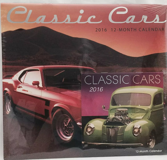 Classic Cars 2016 12 Month 12x11 Moon Phases Wall Calendar