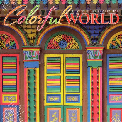 Colorful World - 16 Month 2018 Wall Calendar Planner Organizer