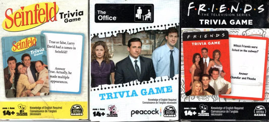Trivia Game, Cards, Lot Of 3, Tv Shows-Seinfeld, The Office, Friends, New