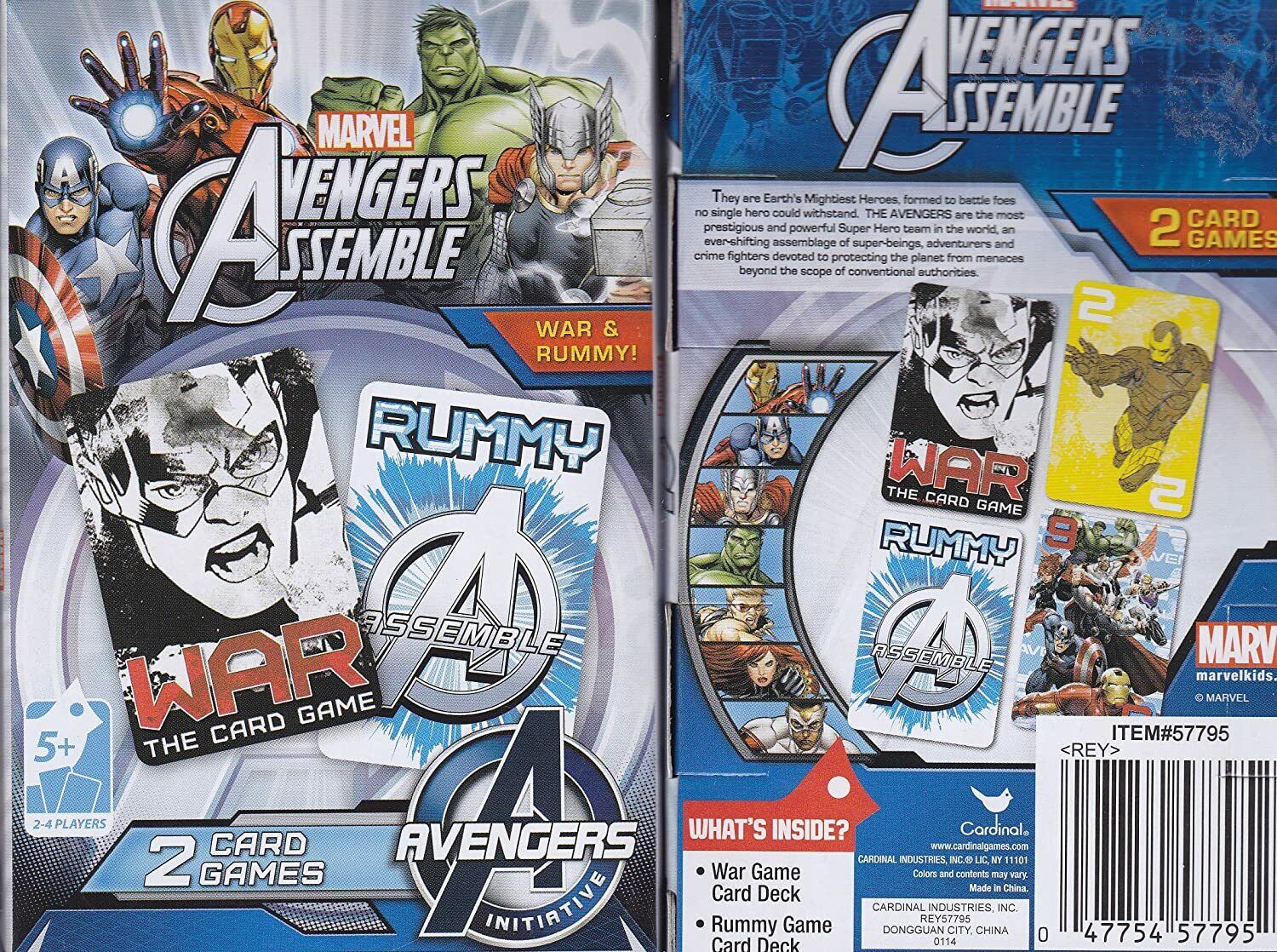 Cardinal Marvel Avengers Assemble 2 Card Games, Rummy and War – Pelican ...