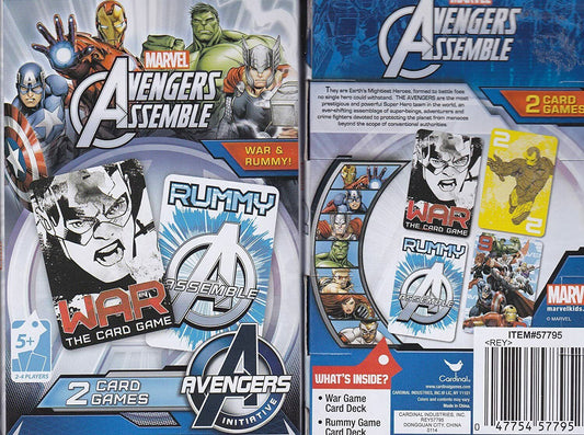 Cardinal Marvel Avengers Assemble 2 Card Games, Rummy and War