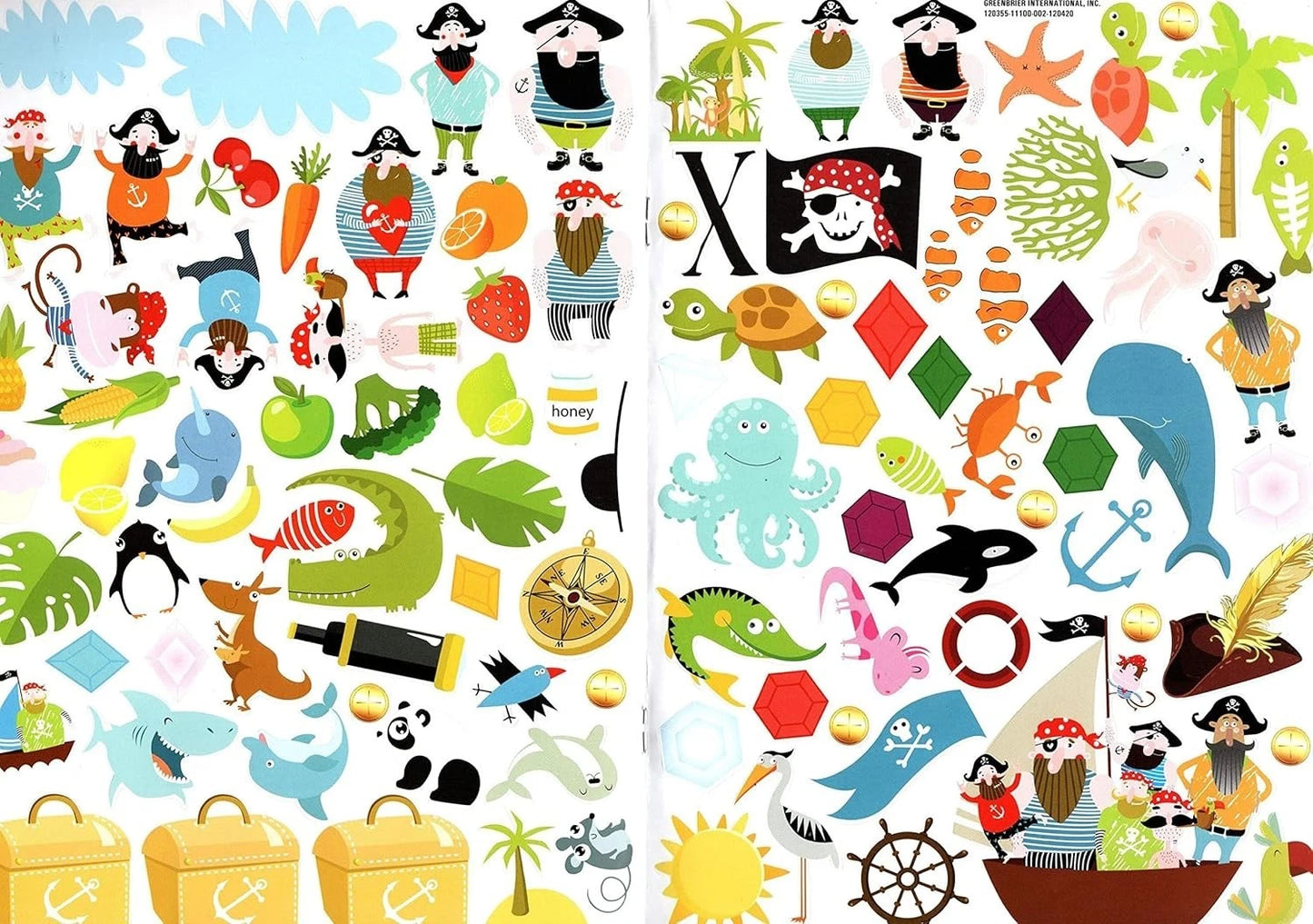 Flowerpot Press Stick-to Learning - Treasure Hunt & Dinosaurs - Sticker Book Set