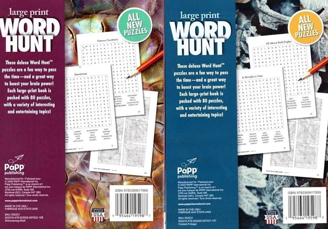 Large Print Word Hunt - All New Puzzles - Vol.157,158