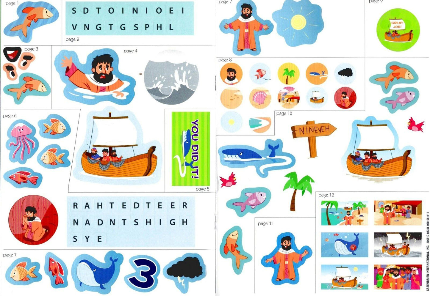 Bible Activity David, Moses, Jonah. Jesus - Sticker Book Over 80 Stickers (Set)