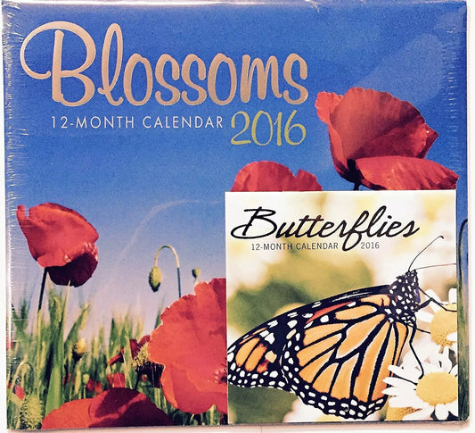 Blossoms 2016 12 Month Calendar with Miniature Calendar