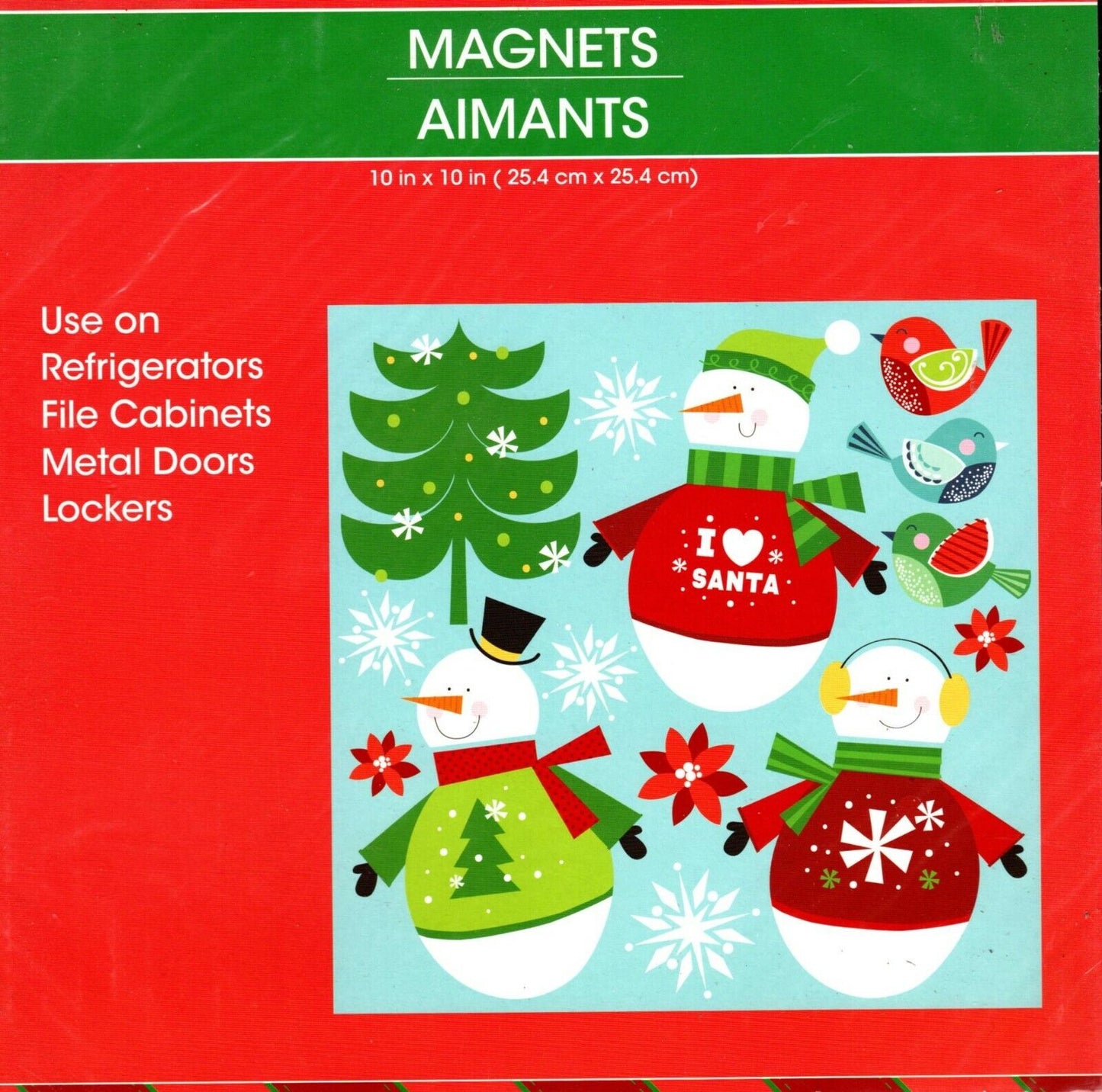 Christmas Holiday Decorative Fridge Magnet Set for Refrigerator, Locker