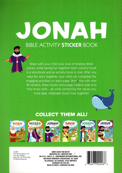 Bible Activity Jonah Sticker Book Over 80 Stickers