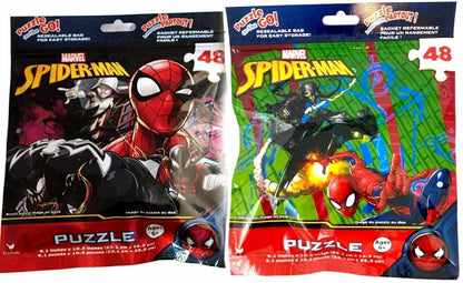 Cardinal Marvel Spiderman Puzzles (Set of 2) Travel 48 Jigsaw Puzzles