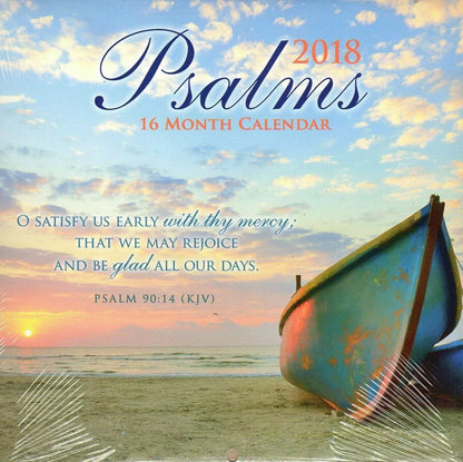 Psalms - 16 Month 2018 Wall Calendar Planner Organizer