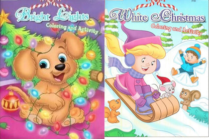 Bright Lights & White Christmas - Christmas Coloring & Activity Book (Set of 2)