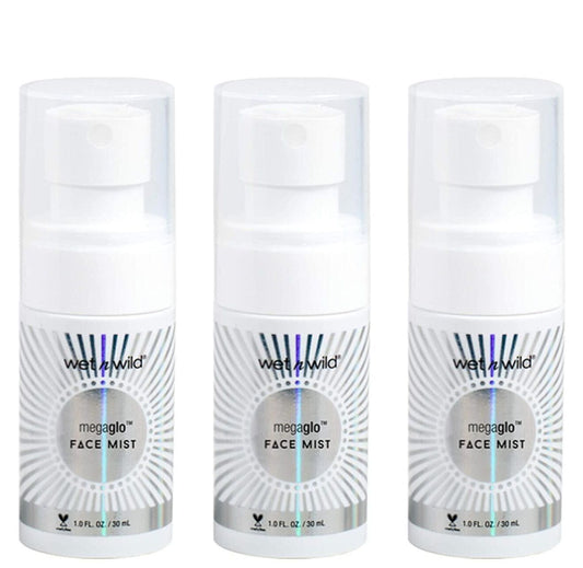 wet n wild Crystal Cavern Mega Glo Face Mist, Aura Booster, 1 Ounce (Set of 3)