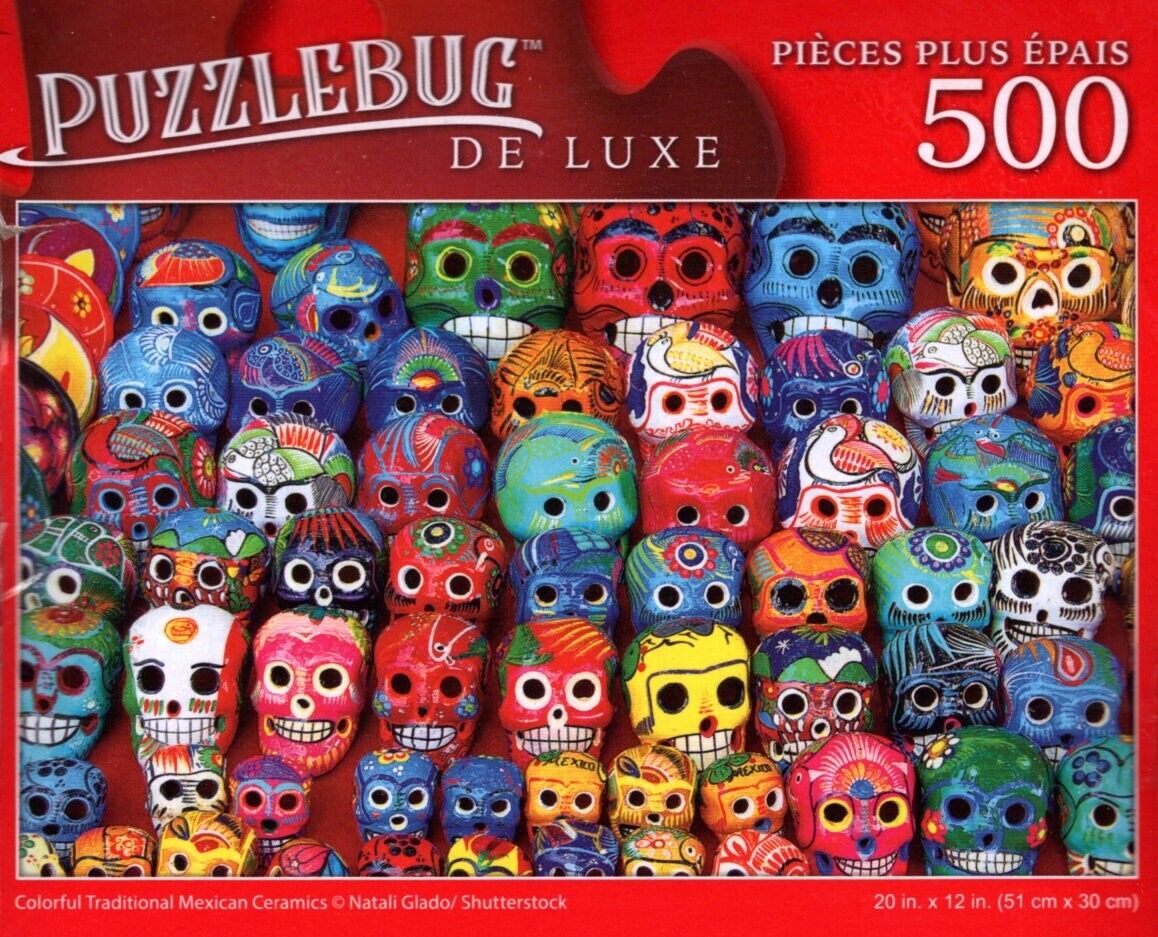 Colorful Traditional Mexican Ceramics - 500 Pieces Deluxe Jigsaw Puzzle