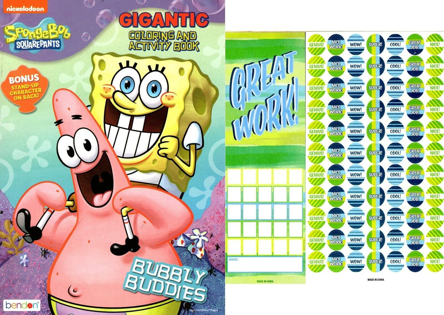 SpongeBob - Bubbly Buddies - Gigantic Coloring & Activity Book + Award Stickers