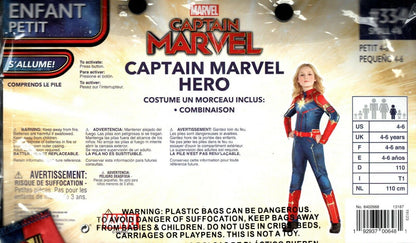 Girls Captain Marvel Superhero Costume Halloween Small Up Child