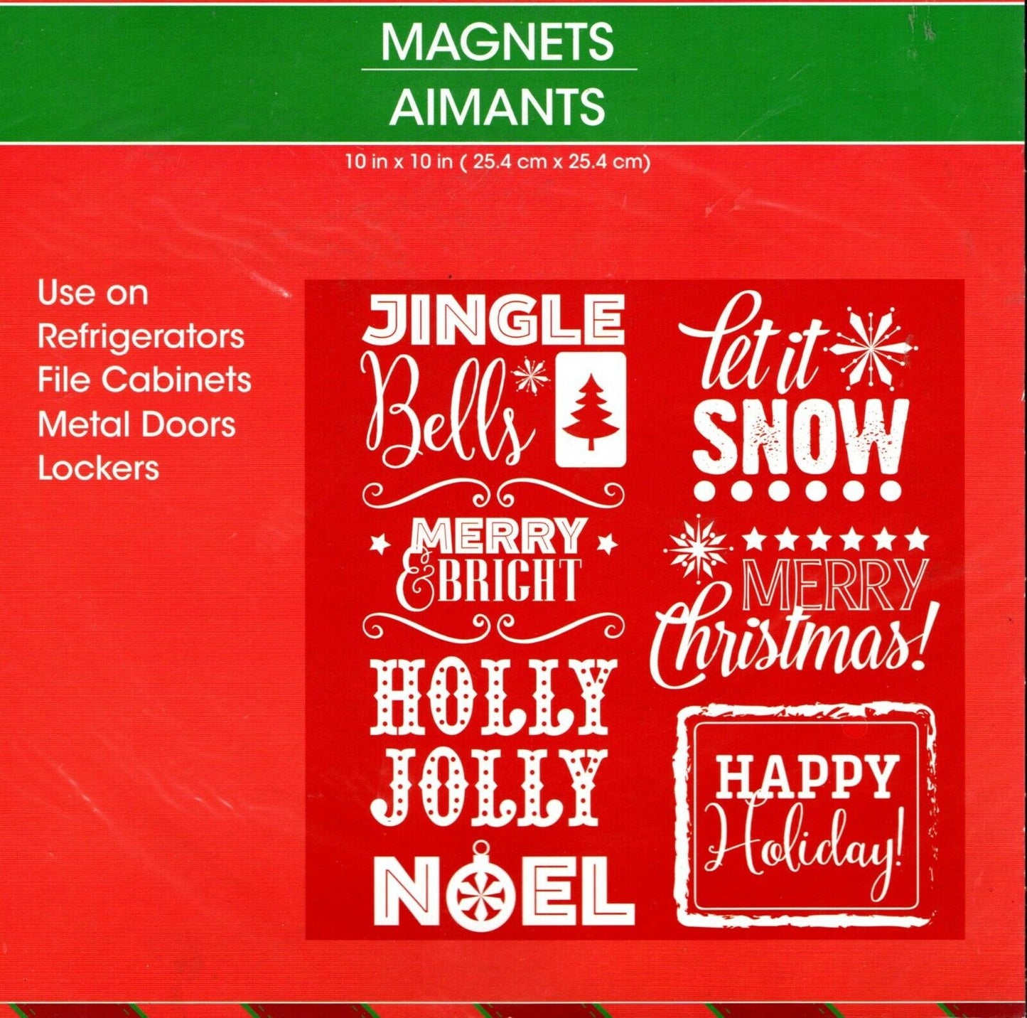 Christmas Holiday Decorative Fridge Magnet Set for Refrigerator, Locker