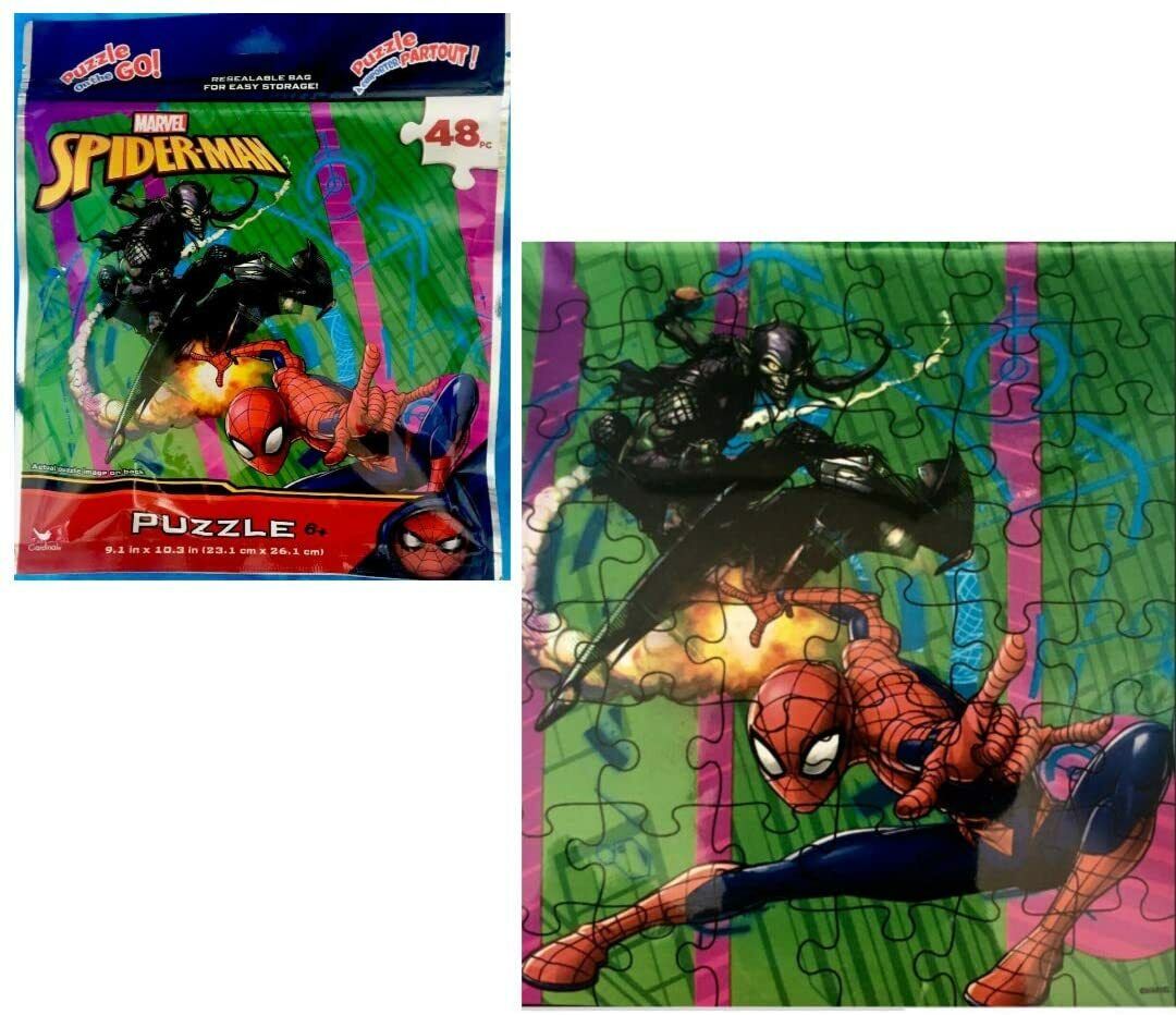 Cardinal Marvel Spiderman Puzzles (Set of 2) Travel 48 Jigsaw Puzzles