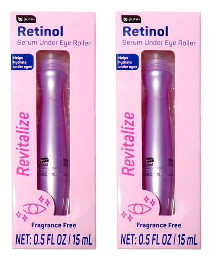 b pure Retinol Serum Under Eye Roller "Revitalize" 0.5 oz. (Set of 2)