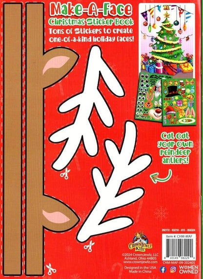 Christmas Sticker Book - Make-A-Face - Over 100 Stickers! (Set of 2 Books)