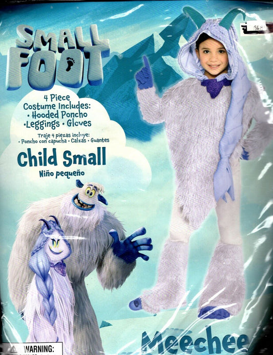 Small Foot Meechee Child Costume Size SMALL (4-6) NEW 4 Piece Set Halloween
