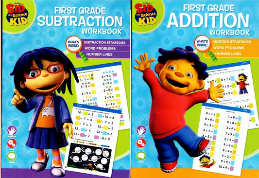 Sid in the Science Kid - First Grade Workbooks - Subtraction and Addition
