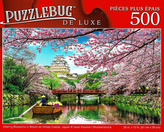 Cherry Blossoms in Bloom at Himeji Castle, Japan - 500 Jigsaw Puzzle