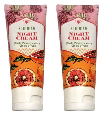 Bolero Soothing Night Cream Pink Pineapple & Grapefruit 2.5fl oz Set of 2