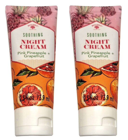 Bolero Soothing Night Cream Pink Pineapple & Grapefruit 2.5fl oz Set of 2