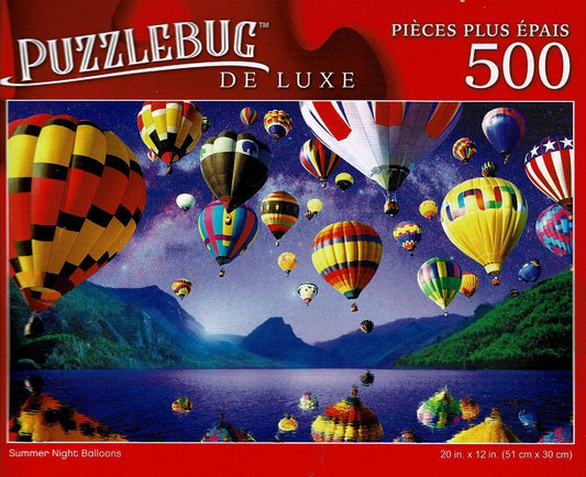 Summer Night Balloons - 500 Pieces Deluxe Jigsaw Puzzle
