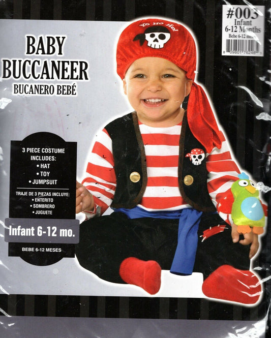 Baby Buccaneer costume Infant 6-12 months Halloween Amscan Costume New