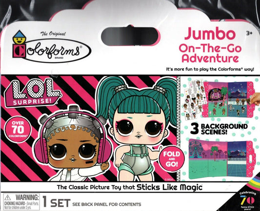 Colorforms LOL SURPRISE! Jumbo ON-THE-GO ADVENTURE OVER 70 COLORFORMS 2021 New