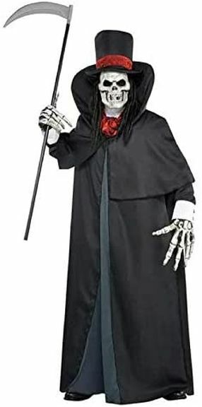 Dapper Death Grim Reaper Skeleton Skull Fancy Dress Up Child X-Large 14-16