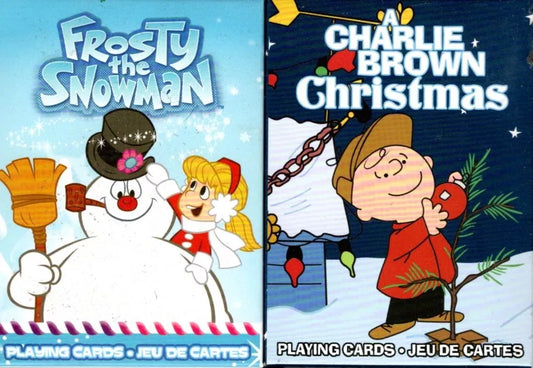 Frosty the Snowman &A CHARLIE BROWN Full Deck of Playing Cards Christmas
