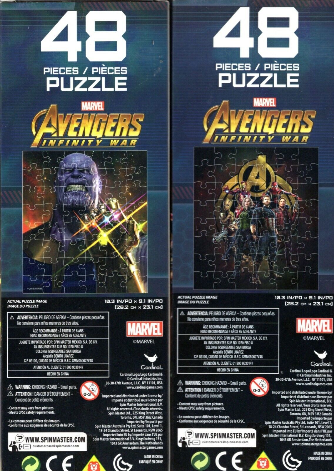 Marvel Avengers Infinity War - 48 Pieces Jigsaw Puzzle - v10 (set of 2)