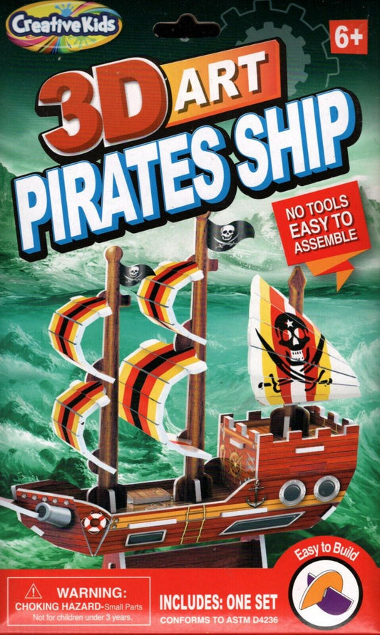 3D Art Paper Pirates Ship Includes: One Set